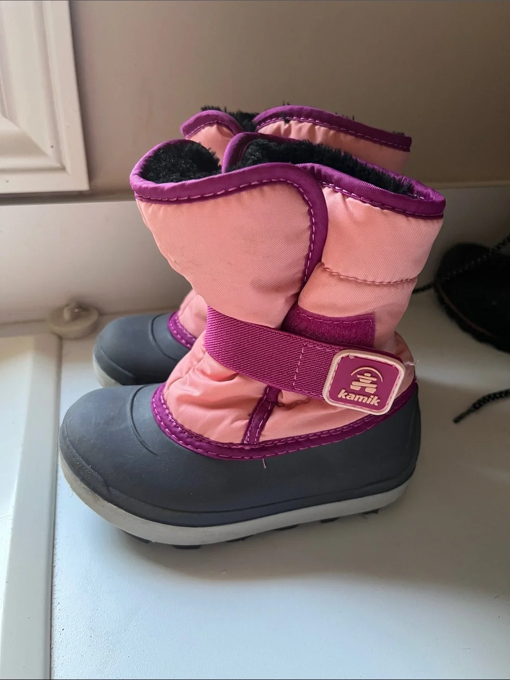 Kamik Pink and Purple Kids' Waterproof Snow Boots